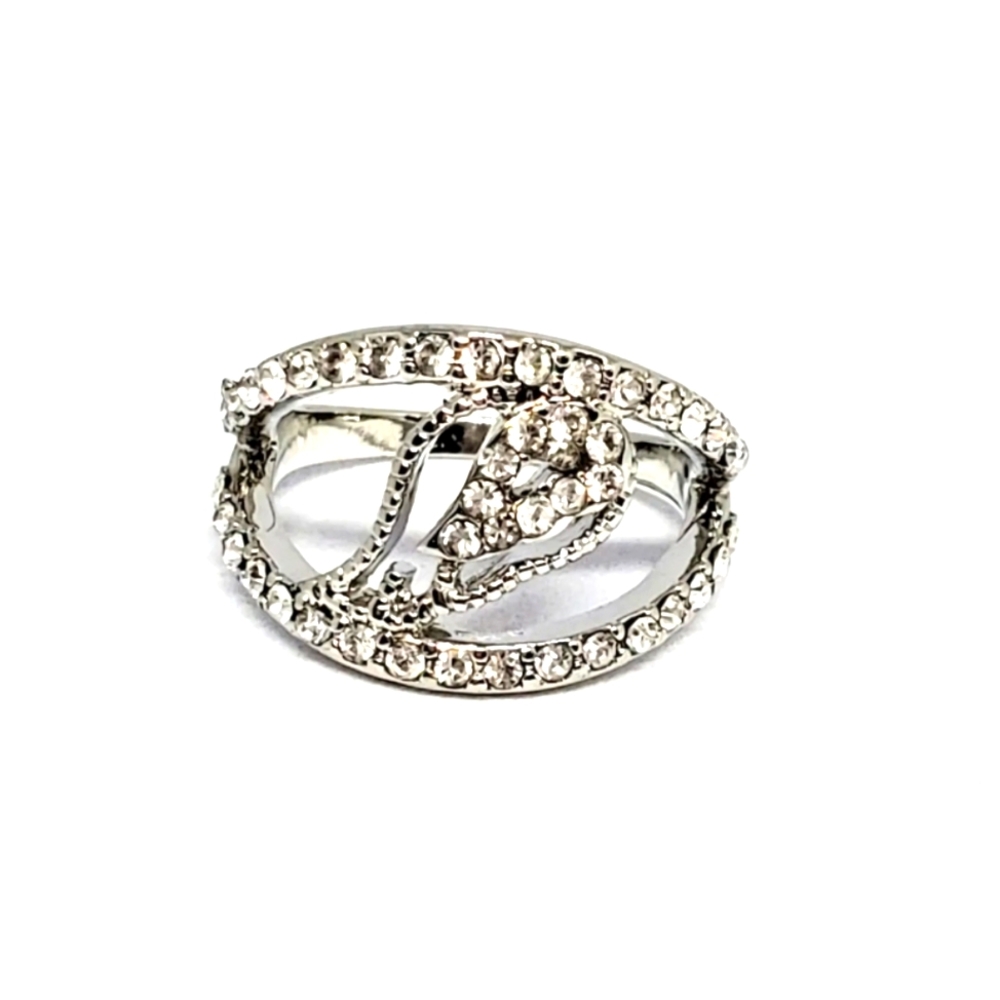 Angel Wing Rhinestone Ring Sz 6 Alloy Fairycore Couqutte fairy Y2k 2000s